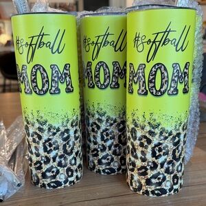 Softball Mom 20oz Tumbler with Leopard Print (NEW)